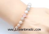 CGB9421 8mm, 10mm matte sunstone & cross hematite power beads bracelets