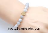 CGB9428 8mm, 10mm matte white crazy lace agate & cross hematite power beads bracelets