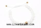 CGB9460 8mm, 10mm white jade & drum hematite adjustable bracelets