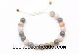 CGB9489 8mm, 10mm bamboo leaf agate & drum hematite adjustable bracelets