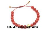 CGB9493 8mm, 10mm red agate & cross hematite adjustable bracelets