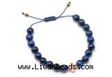 CGB9507 8mm, 10mm blue tiger eye & cross hematite adjustable bracelets