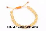 CGB9514 8mm, 10mm citrine & round hematite adjustable bracelets