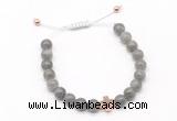 CGB9519 8mm, 10mm labradorite & cross hematite adjustable bracelets