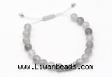 CGB9524 8mm, 10mm cloudy quartz & rondelle hematite adjustable bracelets