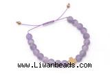 CGB9528 8mm, 10mm matte amethyst & cross hematite adjustable bracelets