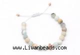 CGB9532 8mm, 10mm matte amazonite & cross hematite adjustable bracelets