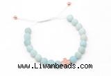 CGB9533 8mm, 10mm matte amazonite & cross hematite adjustable bracelets