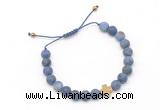 CGB9549 8mm, 10mm matte dumortierite & cross hematite adjustable bracelets