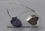 CGB959 15*15mm - 18*18mm heart druzy agate bangles wholesale