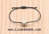 CGB9921 Fashion 12mm white fossil jasper adjustable bracelet jewelry