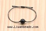 CGB9948 Fashion 12mm black obsidian adjustable bracelet jewelry