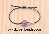 CGB9994 Fashion 12mm amethyst gemstone adjustable bracelet jewelry