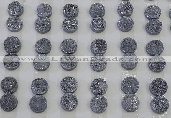 CGC108 12mm flat round druzy quartz cabochons wholesale