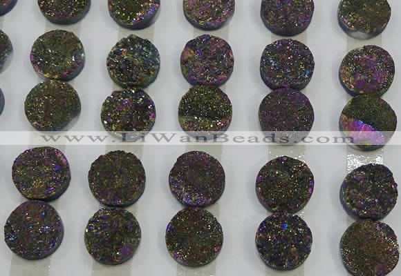 CGC123 16mm flat round druzy quartz cabochons wholesale