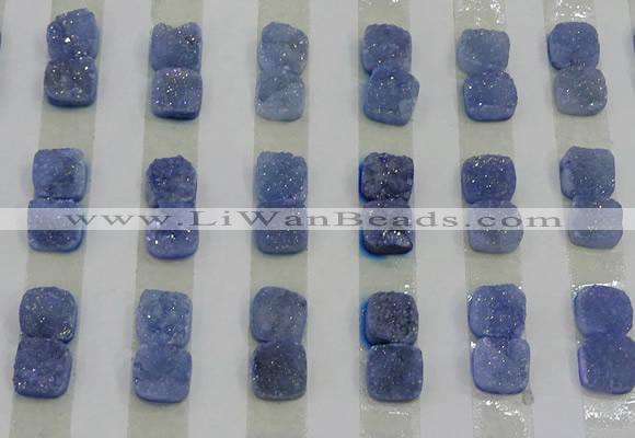 CGC211 10*10mm square druzy quartz cabochons wholesale