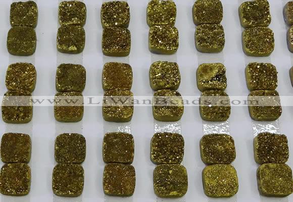 CGC217 10*10mm square druzy quartz cabochons wholesale