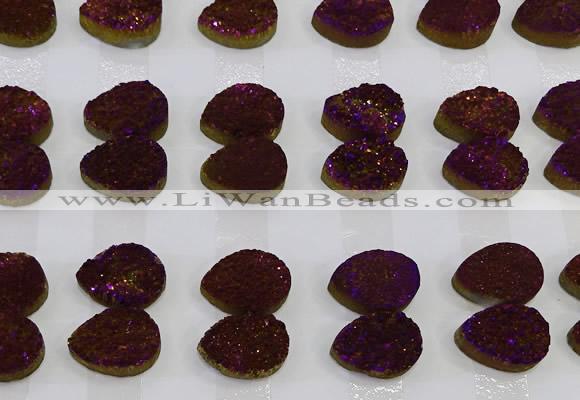 CGC252 13*18mm flat teardrop druzy quartz cabochons wholesale