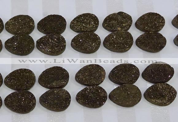 CGC255 13*18mm flat teardrop druzy quartz cabochons wholesale