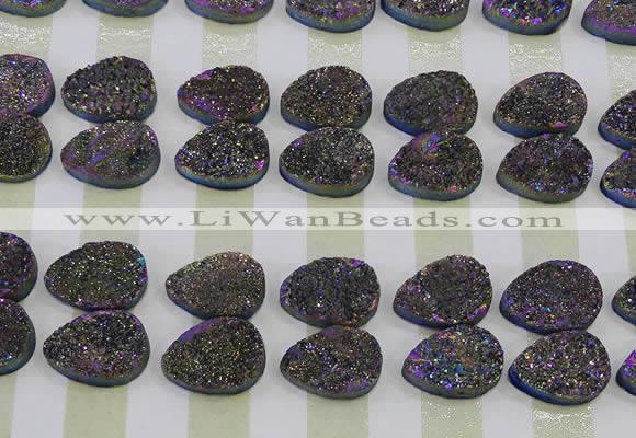 CGC261 15*20mm flat teardrop druzy quartz cabochons wholesale