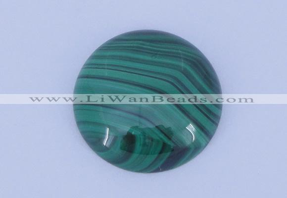 CGC28 28mm flat round natural malachite gemstone cabochons