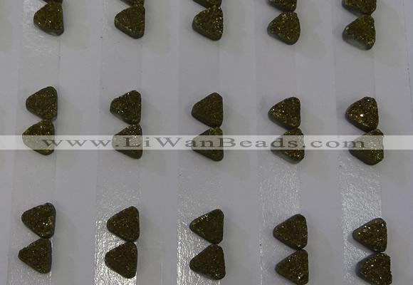 CGC62 8*8mm triangle druzy quartz cabochons wholesale