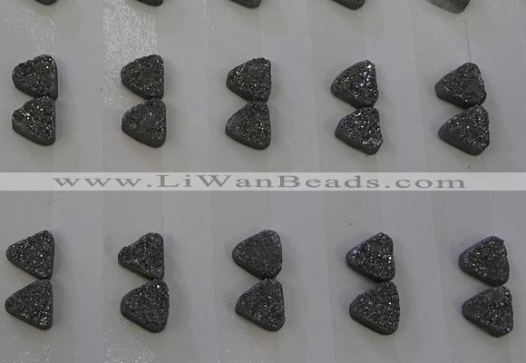 CGC64 8*8mm triangle druzy quartz cabochons wholesale