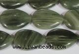 CGH14 15.5 inches 16*22mm flat teardrop green hair stone beads