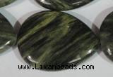 CGH16 15.5 inches 30*40mm flat teardrop green hair stone beads