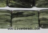 CGH31 15.5 inches 22*30mm rectangle green hair stone beads