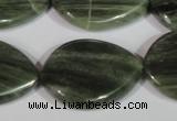 CGH35 15.5 inches 22*30mm twisted teardrop green hair stone beads