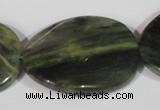 CGH40 15.5 inches 30*40mm twisted oval green hair stone beads