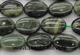 CGH43 15.5 inches 10*14mm oval green hair stone beads wholesale