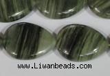 CGH56 15.5 inches 18*25mm flat teardrop green hair stone beads