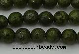 CGJ461 15.5 inches 6mm faceted round green jasper beads wholesale