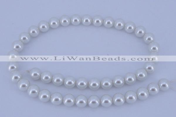 CGL01 10PCS 16 inches 4mm round dyed glass pearl beads wholesale