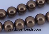 CGL104 10PCS 16 inches 8mm round dyed glass pearl beads wholesale