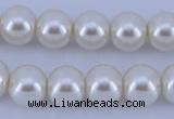 CGL11 10PCS 16 inches 4mm round dyed glass pearl beads wholesale