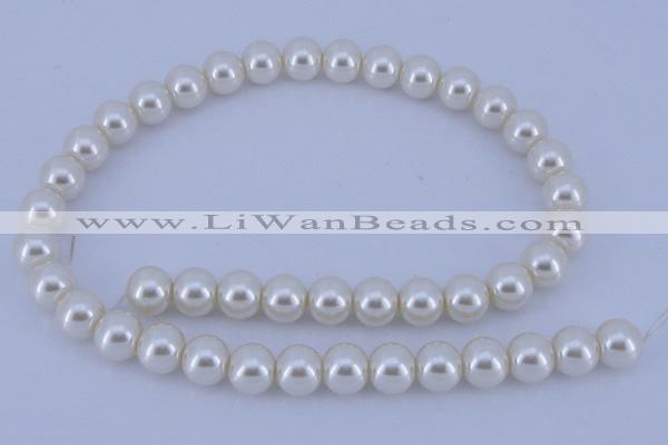 CGL11 10PCS 16 inches 4mm round dyed glass pearl beads wholesale