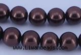 CGL113 10PCS 16 inches 6mm round dyed glass pearl beads wholesale