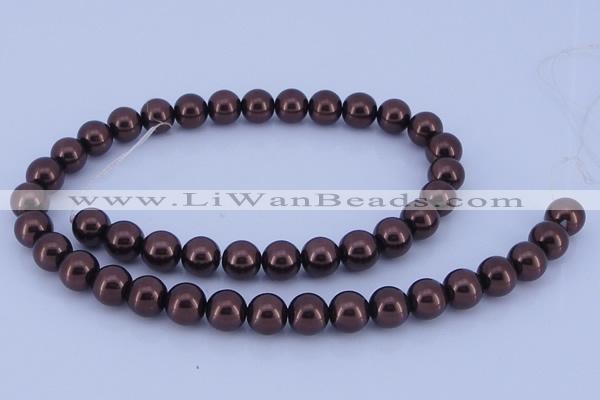 CGL117 5PCS 16 inches 14mm round dyed glass pearl beads wholesale