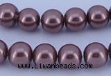 CGL122 10PCS 16 inches 4mm round dyed glass pearl beads wholesale