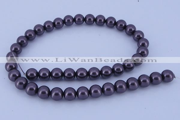 CGL133 10PCS 16 inches 6mm round dyed glass pearl beads wholesale