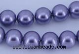 CGL152 10PCS 16 inches 4mm round dyed glass pearl beads wholesale