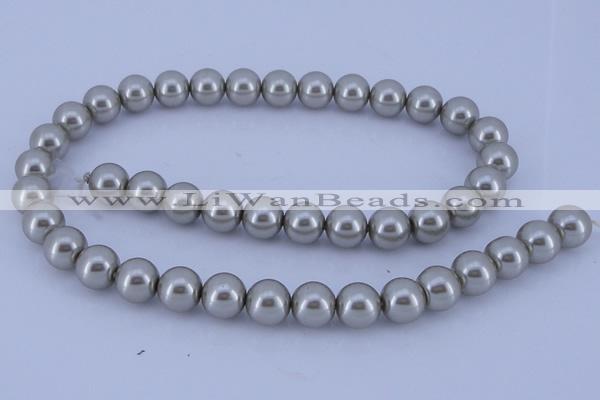 CGL177 5PCS 16 inches 14mm round dyed glass pearl beads wholesale