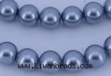 CGL182 10PCS 16 inches 4mm round dyed glass pearl beads wholesale