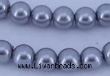 CGL198 5PCS 16 inches 16mm round dyed glass pearl beads wholesale