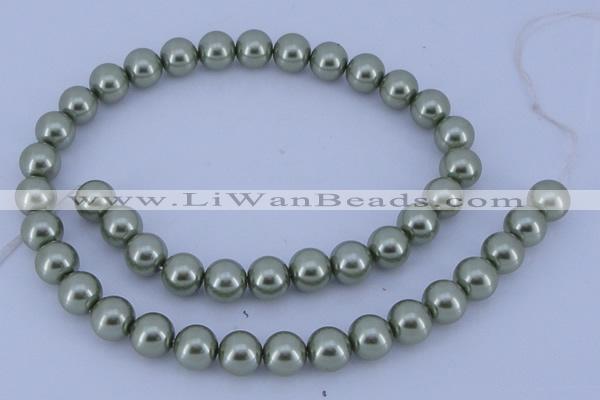 CGL202 10PCS 16 inches 4mm round dyed glass pearl beads wholesale