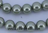 CGL205 5PCS 16 inches 10mm round dyed glass pearl beads wholesale