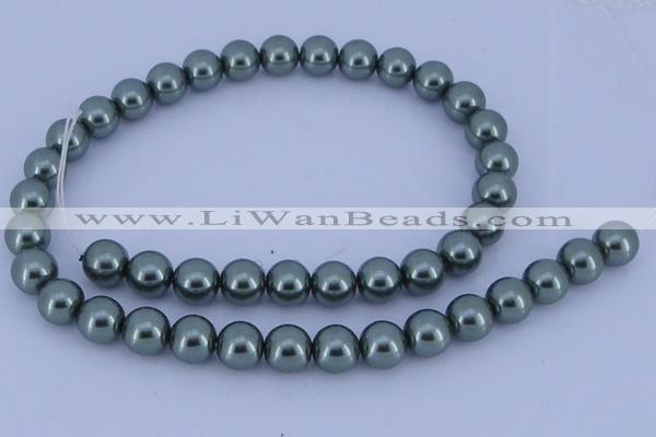 CGL212 10PCS 16 inches 4mm round dyed glass pearl beads wholesale